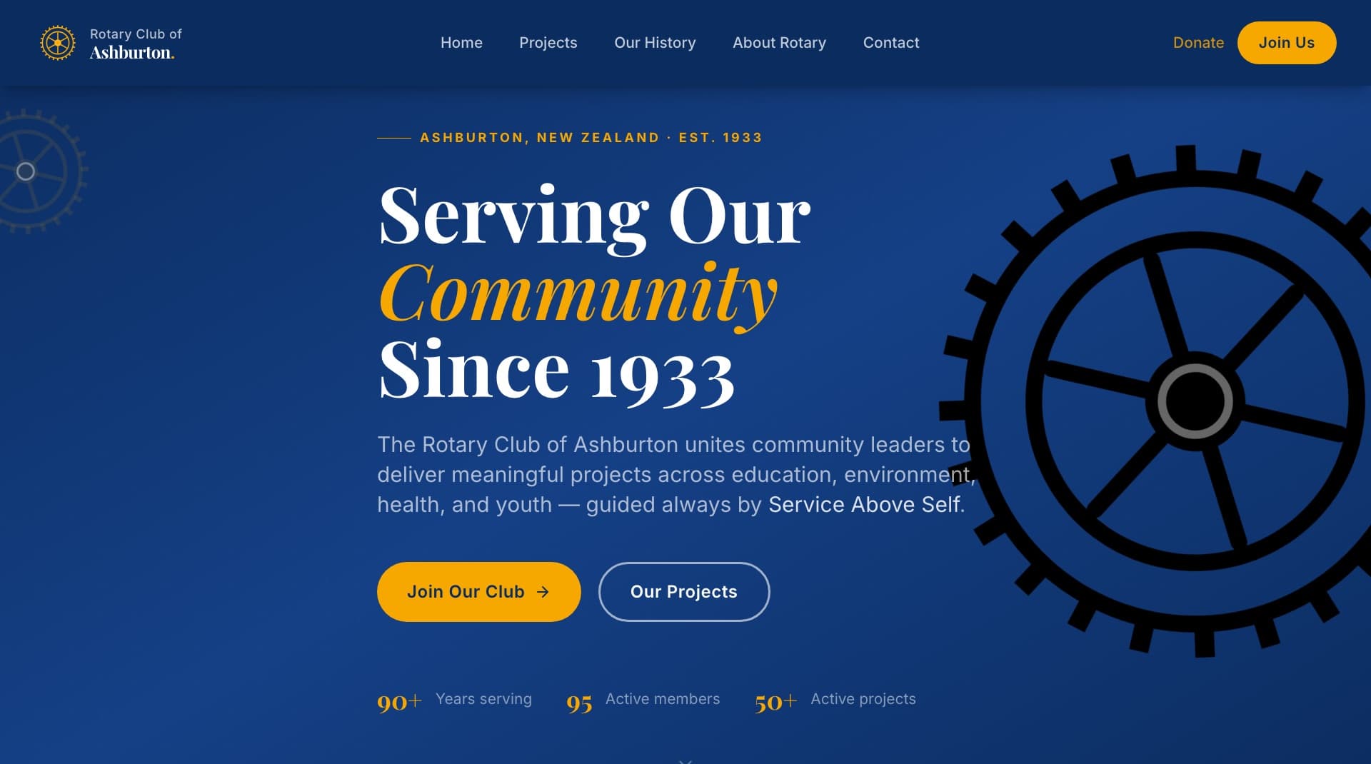 Rotary Club of Ashburton website design