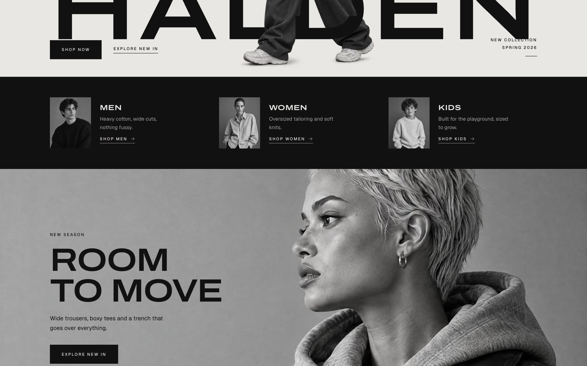 Halden: the men, women and kids band above the new-season feature.