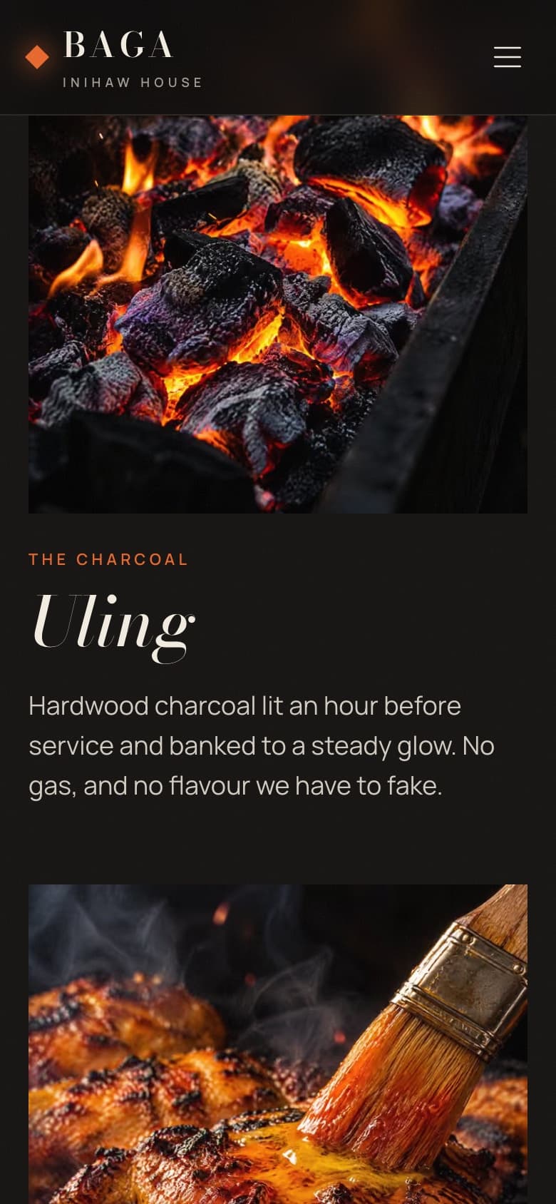 Baga on a phone: Uling, the charcoal.