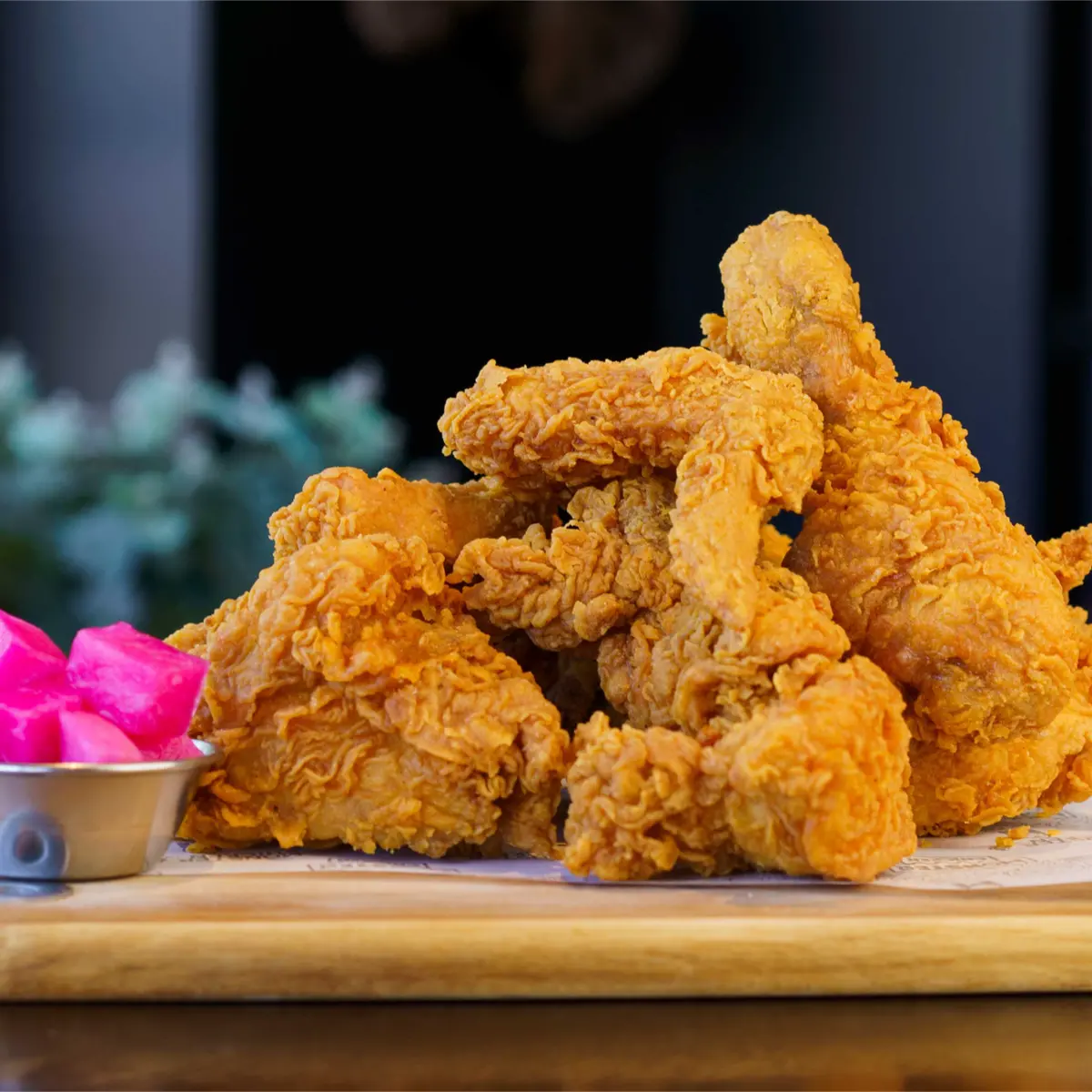 Original Crispy Korean fried chicken with pickled radish